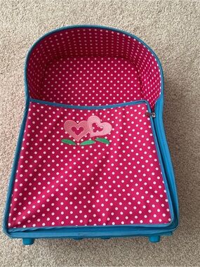 American Girl Bitty Baby Twins Suitcase Rolling Carrier TRAVEL CASE 2013 Pink